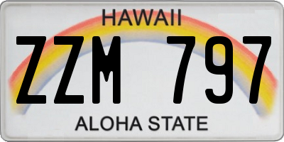 HI license plate ZZM797