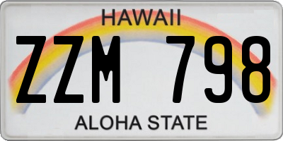 HI license plate ZZM798