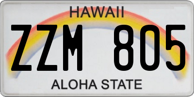 HI license plate ZZM805