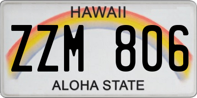 HI license plate ZZM806