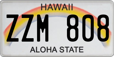 HI license plate ZZM808