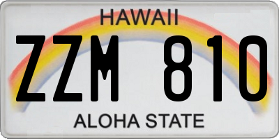 HI license plate ZZM810