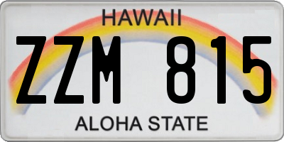 HI license plate ZZM815