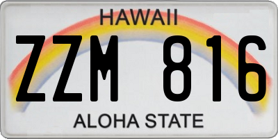 HI license plate ZZM816