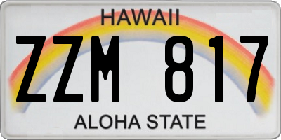 HI license plate ZZM817