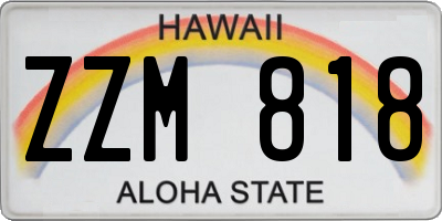 HI license plate ZZM818