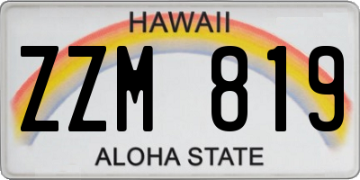 HI license plate ZZM819