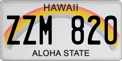 HI license plate ZZM820