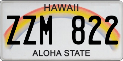 HI license plate ZZM822