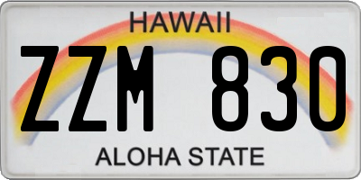 HI license plate ZZM830