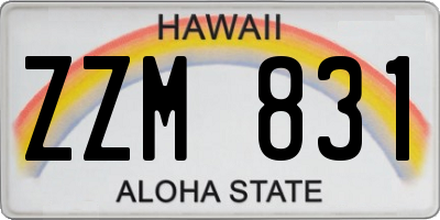 HI license plate ZZM831