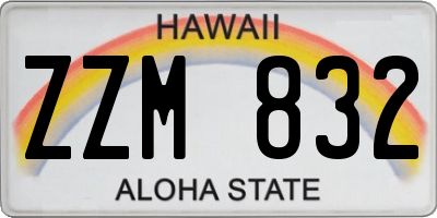 HI license plate ZZM832