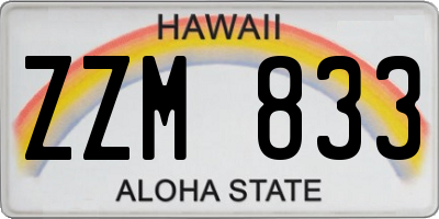 HI license plate ZZM833