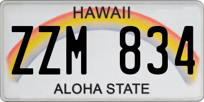 HI license plate ZZM834