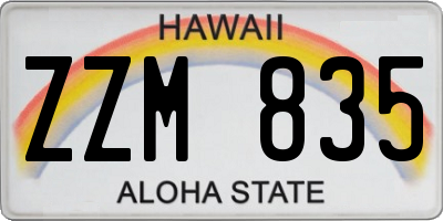 HI license plate ZZM835