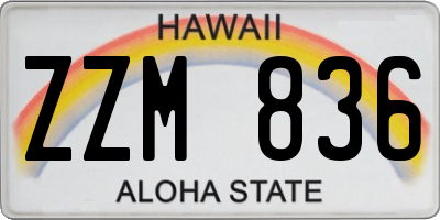 HI license plate ZZM836