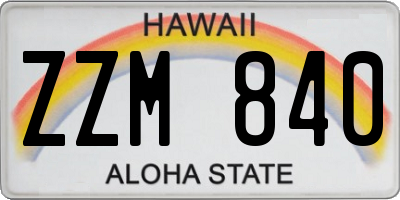 HI license plate ZZM840