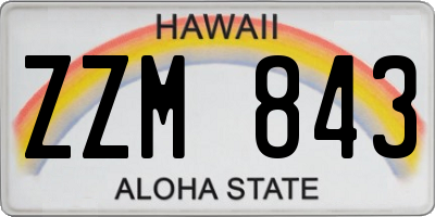 HI license plate ZZM843