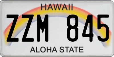 HI license plate ZZM845