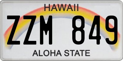 HI license plate ZZM849