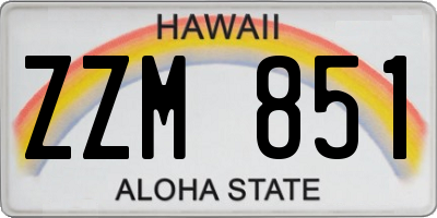 HI license plate ZZM851