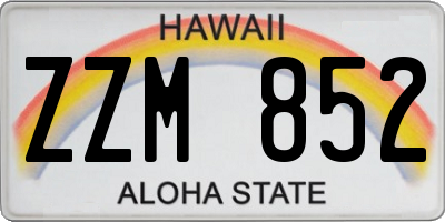 HI license plate ZZM852