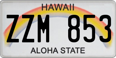 HI license plate ZZM853