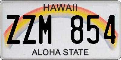 HI license plate ZZM854