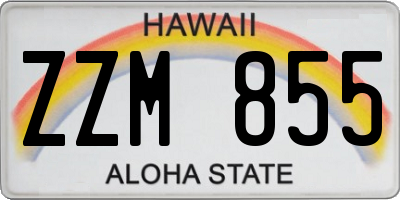 HI license plate ZZM855