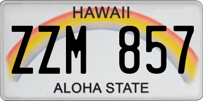 HI license plate ZZM857