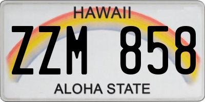 HI license plate ZZM858