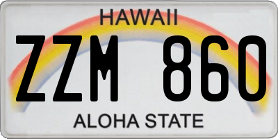 HI license plate ZZM860