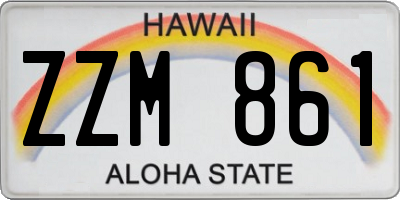 HI license plate ZZM861