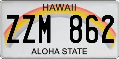 HI license plate ZZM862