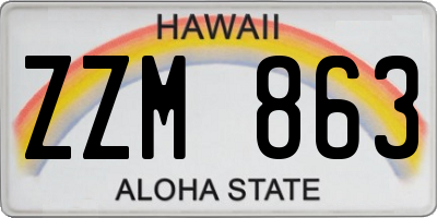 HI license plate ZZM863