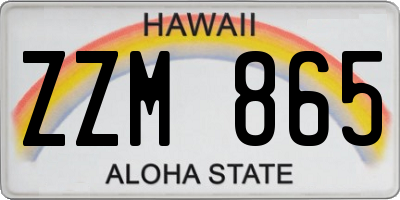 HI license plate ZZM865