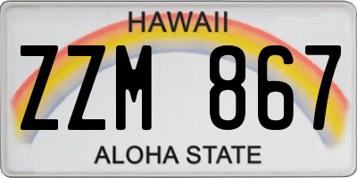 HI license plate ZZM867