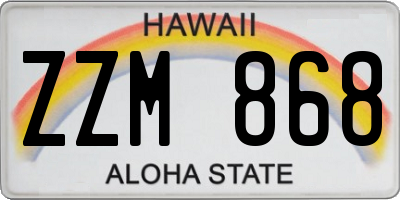 HI license plate ZZM868