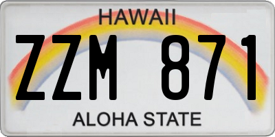 HI license plate ZZM871