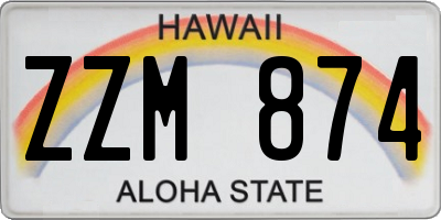 HI license plate ZZM874