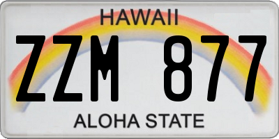 HI license plate ZZM877