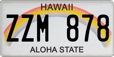 HI license plate ZZM878