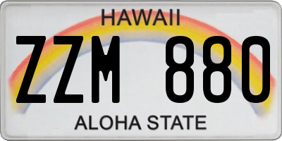 HI license plate ZZM880