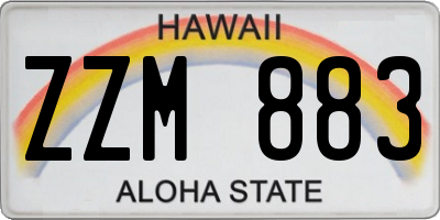 HI license plate ZZM883