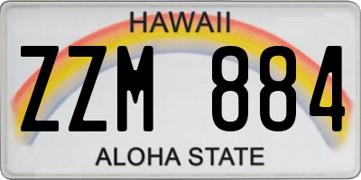 HI license plate ZZM884