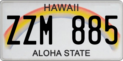 HI license plate ZZM885