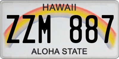 HI license plate ZZM887