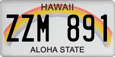 HI license plate ZZM891