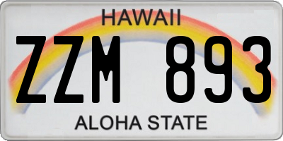 HI license plate ZZM893