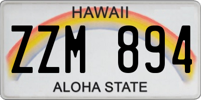 HI license plate ZZM894